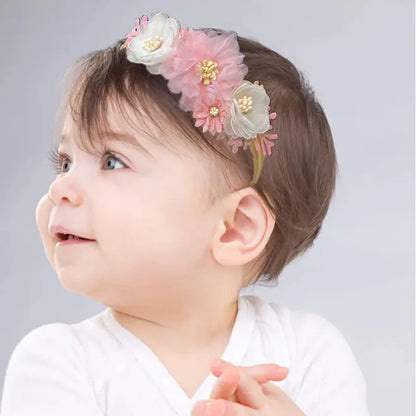 Sweet Floral Elastic Headband for Baby Girls - Adorable Hair Accessory for Newborns and Toddlers, Perfect for Gifting and Special Occasions