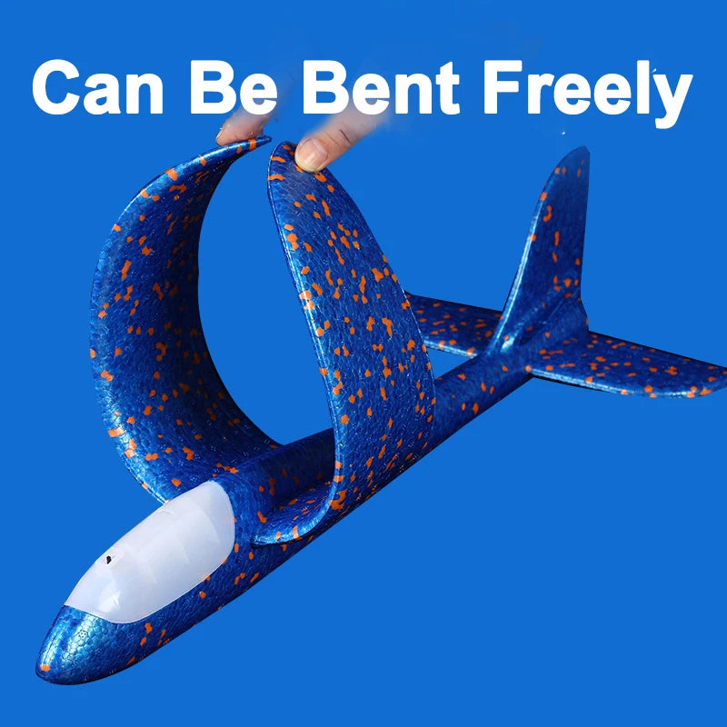 48CM LED Foam Glider Plane - Hand-Throw Flying Aircraft Model for Kids - Durable EPP Design Perfect for Outdoor Fun and Parties