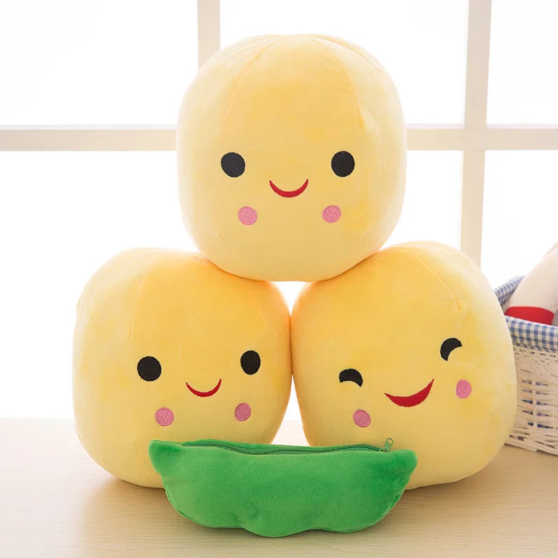25CM Adorable Pea Pod Plush Toy - Cute Stuffed Peas for Kids - Perfect Christmas or Birthday Gift