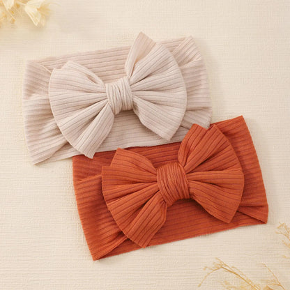 Vibrant Knit Baby Headbands with Bow - Soft Elastic Turban Accessories for Infant Girls