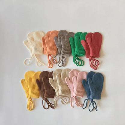 Vibrant Cashmere Baby Mittens for Winter - Knitted Kids Gloves for Boys & Girls (Ages 1-3)