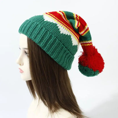 Parent-Child Christmas Hat Big Pompom Mother Kids Knit Beanie Cap Winter Warm Infant Bonnet Girls Boy Xmas Gift Baby Accessories