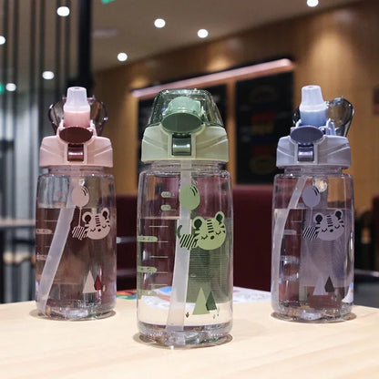 Lovely Kids Water Sippy Cup Creative Cartoon Baby Cups with Straws Leakproof Water Bottles Outdoor Childrens Cup