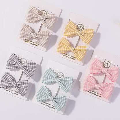 Adorable 2-Pack Mini Hair Bows for Girls - Soft Cotton Hair Clips and Barrettes