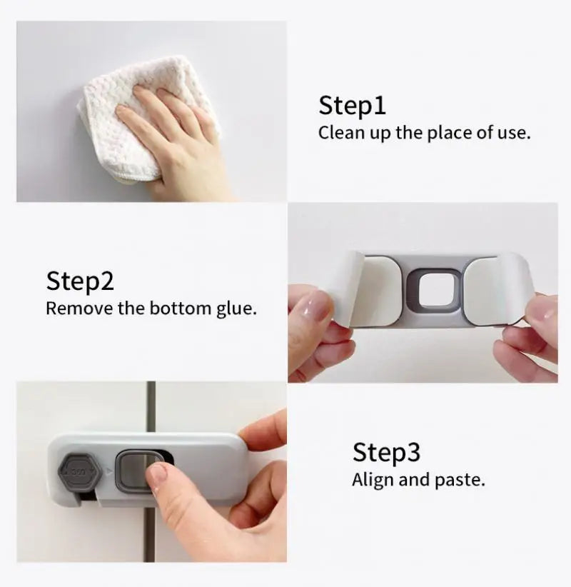 Baby Proofing Cabinet Lock Set - 1/2 PCS Safety Locks for Home Refrigerator, Drawers, and Doors - Anti-Pinch Hand Protection for Children