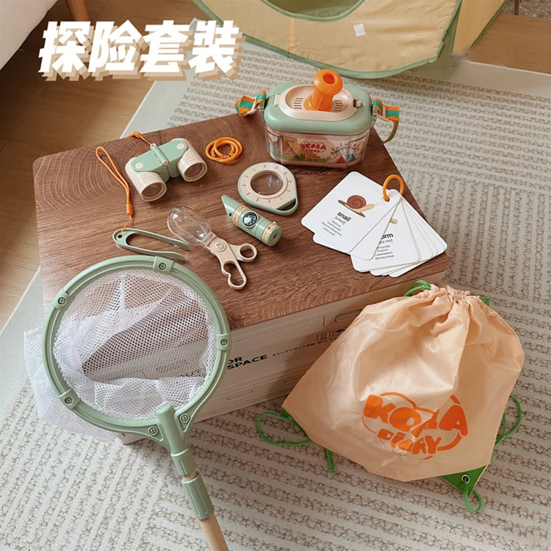 Kids Outdoor Adventure Camping Play Set - Tent, BBQ, Kitchen & Nature Exploration Toys for Toddlers and Children