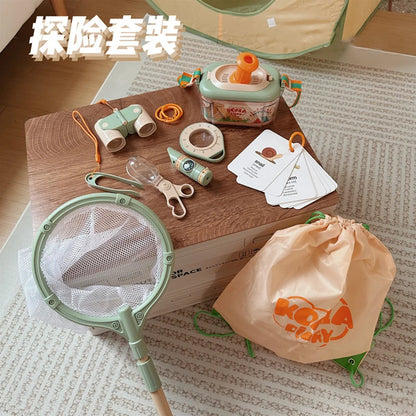 Kids Outdoor Adventure Camping Play Set - Tent, BBQ, Kitchen & Nature Exploration Toys for Toddlers and Children