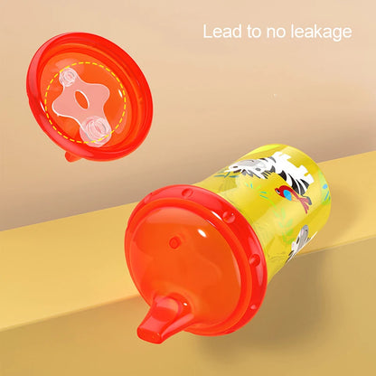 260ml Baby Spill Resistant Cup Toddler Bite Resistant Cup BPA Free Newborn Training Cup Bottle Randomised pattern