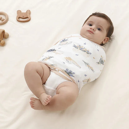 Baby Swaddle Blanket 0-6 Months Strap Protect Belly Baby Sleeping Blanket Wrap for New Born Thin-style for Summer