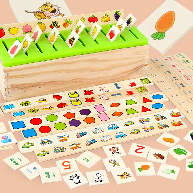 Montessori Wooden Shape Sorting Box for Kids - Early Learning Educational Toy for Ages 0-14+