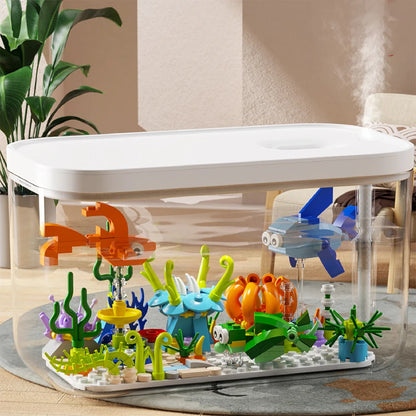 Underwater Adventure DIY Building Block Humidifier and Flower Arrangement Toy for Kids - Perfect Gift for Girls