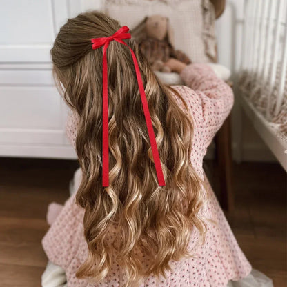 2PCS Adorable Long Tassel Bow Headbands for Girls - Cute Hair Accessories for Parties and Daily Wear