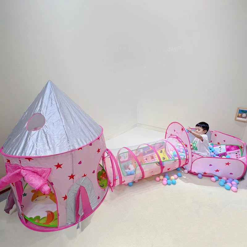 Ultimate 3-in-1 Kids Ball Pool and Playpen with Crawling Tunnel - Portable Indoor/Outdoor Fun for Ages 0-14+ (Balls Not Included)