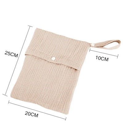 Versatile Soft Cotton Baby Travel Diaper Pouch - Stylish Mummy Storage Bag