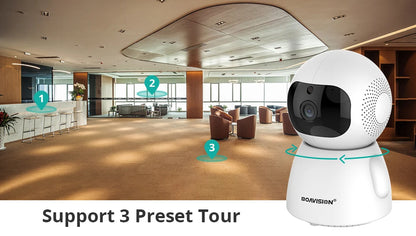 Smart 3MP HD WiFi Security Camera with Auto Tracking, Two-Way Audio, and Alexa/Google Assistant Compatibility