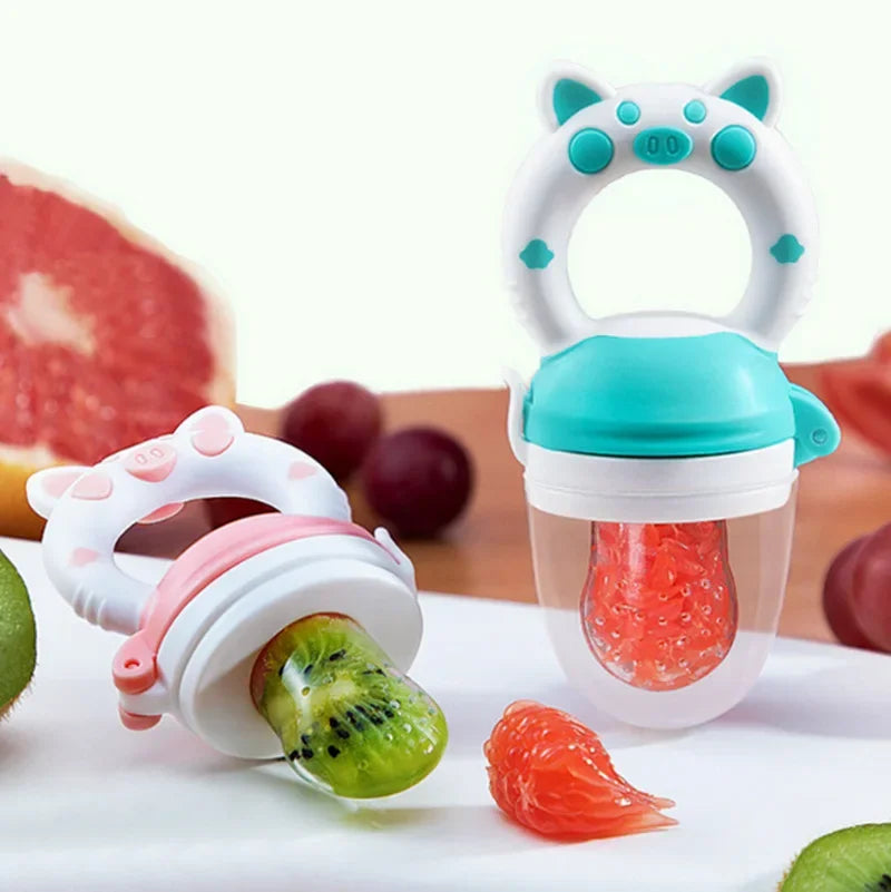 Baby Safe Silicone Fruit Feeder Pacifier - Versatile Food Mill with Cover for Fresh Juices and Healthy Bites