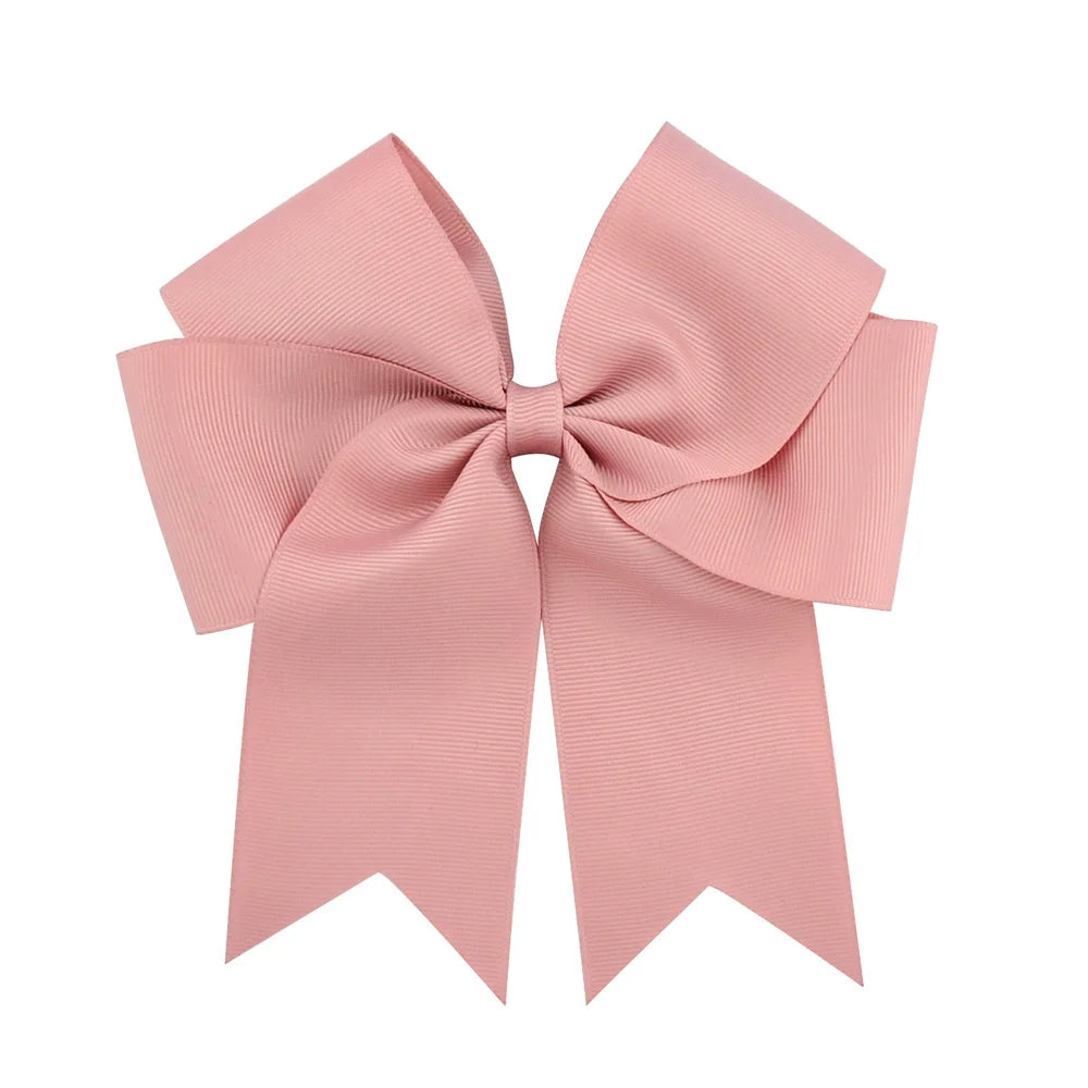 Vibrant 6-Inch Grosgrain Ribbon Hair Bows for Girls - Elegant Clips for Kids' Hair Accessories