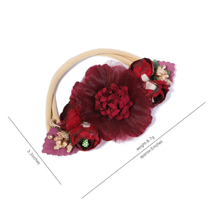 Vintage Floral Hairbands for Baby Girls - Handmade Cloth Headwear & Accessories for Special Occasions