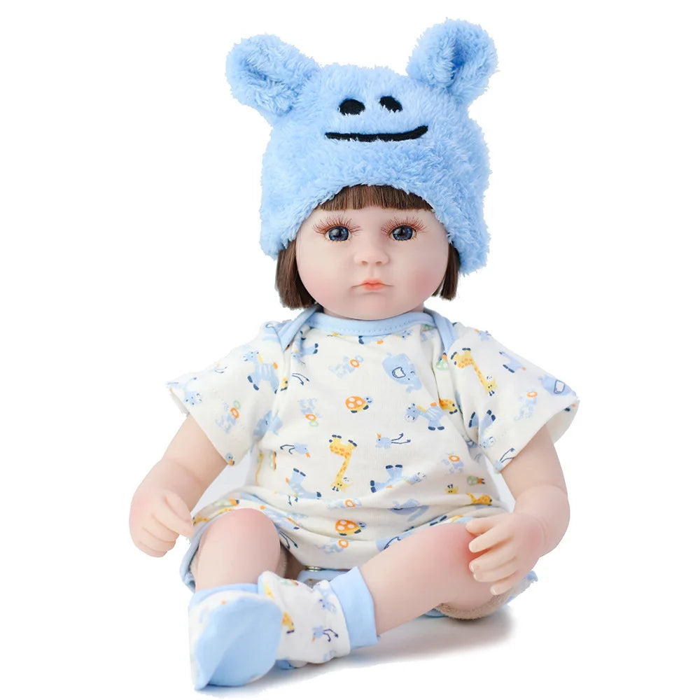 42cm Realistic Reborn Baby Doll - Silicone Toddler Princess with Soft Cloth Body, Perfect Lifelike Toy for Kids and Christmas Gifts