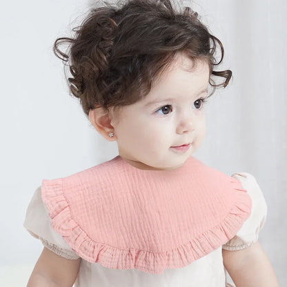 Adorable Ruffle Baby Bibs & Burp Cloths Set - Soft Feeding Accessories for Newborns in 3 Styles