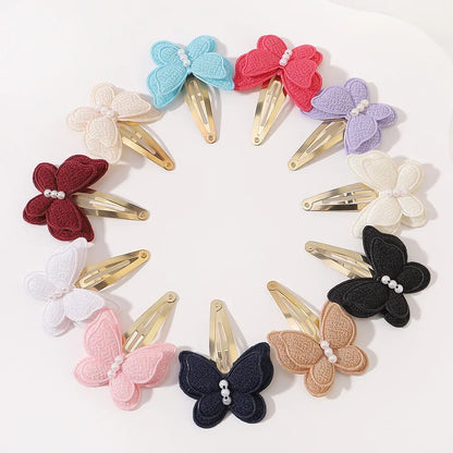 2-Pack Handmade Girls Butterfly Hair Clips - Stylish Headwear for Kids and Babies, Perfect for Parties and Everyday Use