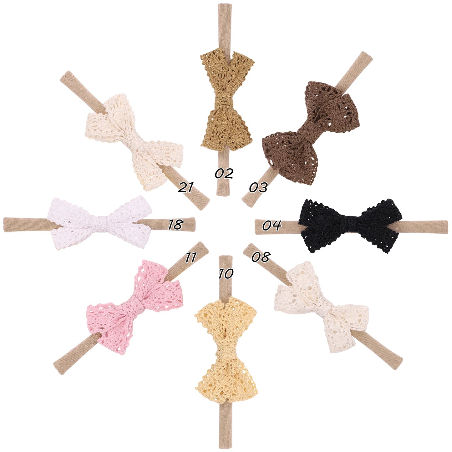 Adorable 2.7-Inch Lace Bow Baby Headbands - Perfect for Newborn Girls