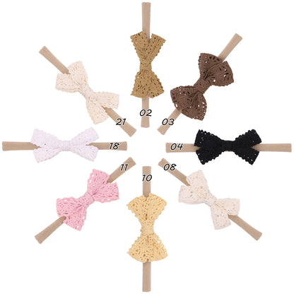 Adorable 2.7-Inch Lace Bow Baby Headbands - Perfect for Newborn Girls