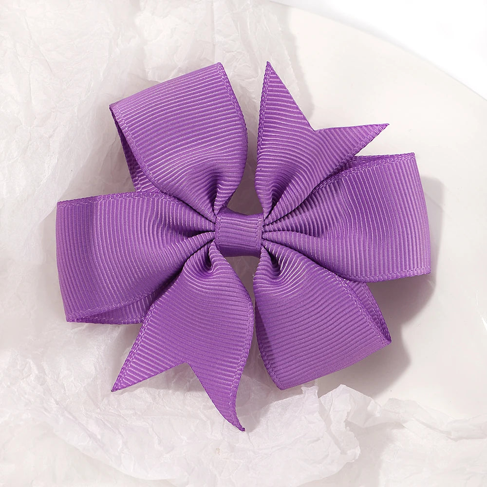 Vibrant Grosgrain Ribbon Hair Bow Clips for Girls - Colorful Hair Accessories for Kids
