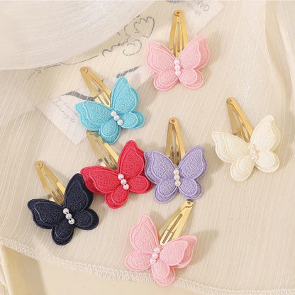 2-Pack Handmade Girls Butterfly Hair Clips - Stylish Headwear for Kids and Babies, Perfect for Parties and Everyday Use