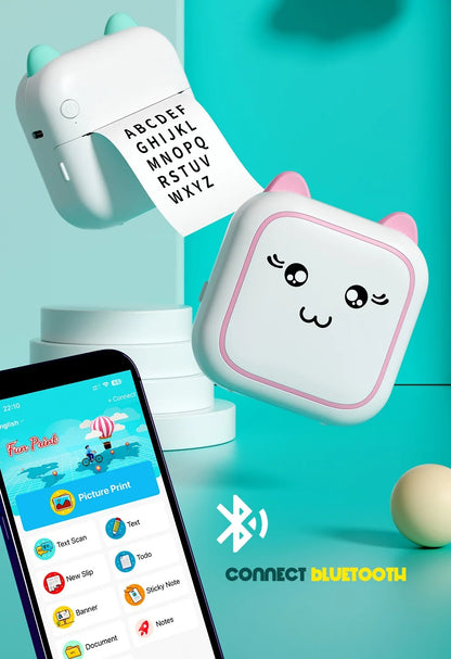 MINI Print Portable Thermal Printer Wireless BT Self-adhesive Stickers Photo Printer HD Pocket Label Printer Android IOS
