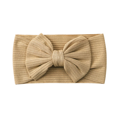 Vibrant Knit Baby Headbands with Bow - Soft Elastic Turban Accessories for Infant Girls