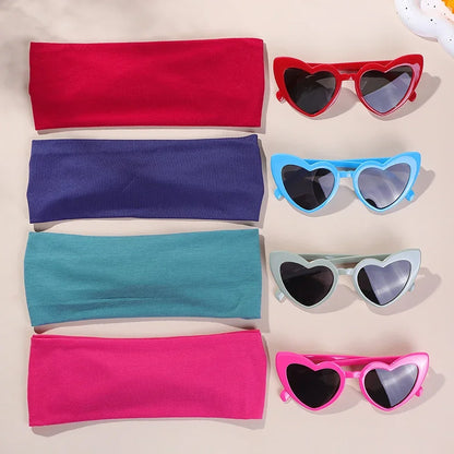 Trendy Leopard Print Yoga Headband and Retro Sunglasses Set for Fitness Enthusiasts
