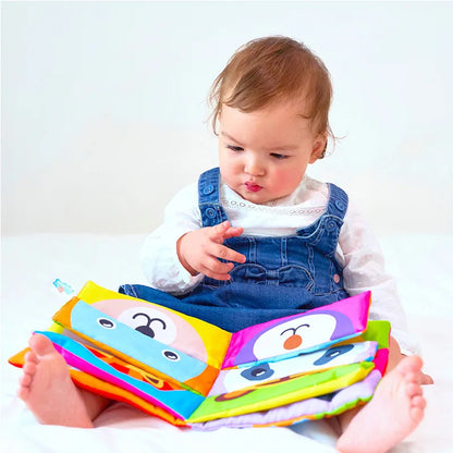Vibrant Crinkle Cloth Baby Books - Interactive Learning Toys for Infants 0-24 Months, Creative Mix & Match Play for Toddlers