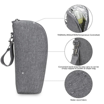 Insulated Baby Bottle Warmer Bag with Cartoon Design for Strollers and On-the-Go Feeding