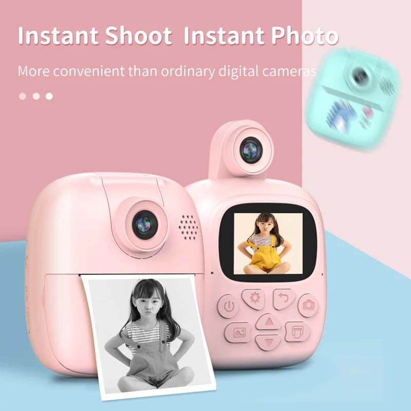 Kids Digital Camera Smart Instant Printing Digital Camera Portable Mini Camera Toys Thermal Print Camera Selfie Camera