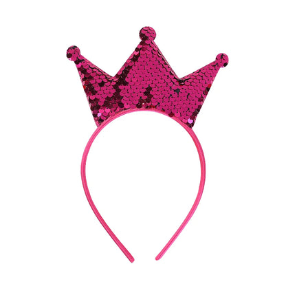 Sparkling Sequin Headband for Girls - Birthday Crown Hair Accessory for Festivals and Parties