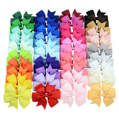 Vibrant Grosgrain Ribbon Hair Bow Clips for Girls - Colorful Hair Accessories for Kids