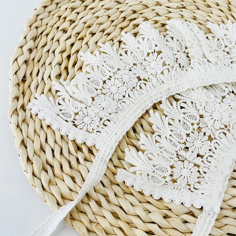 Charming Lace Cotton Collar Bibs for Girls - Elegant Neckwear Accessories for Ages 3-8