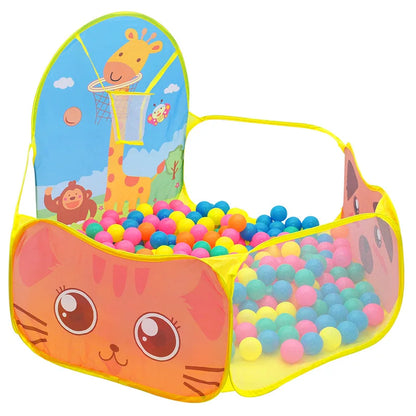 120cm Portable Kids Playpen with Basketball Hoop - Fun Indoor/Outdoor Tent House and Ball Pool for Ages 3-6