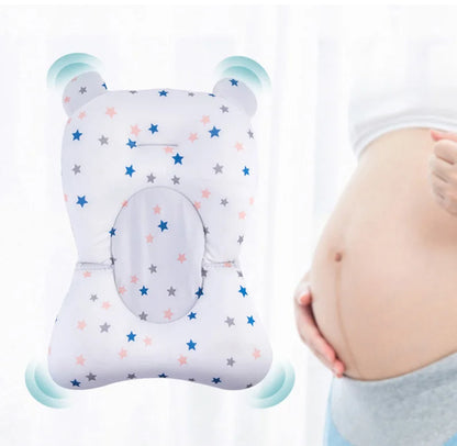 Star Crown Printed Non-Slip Baby Bath Tub Mat for Infants - Soft Polyester Support Pad for Newborns and Toddlers