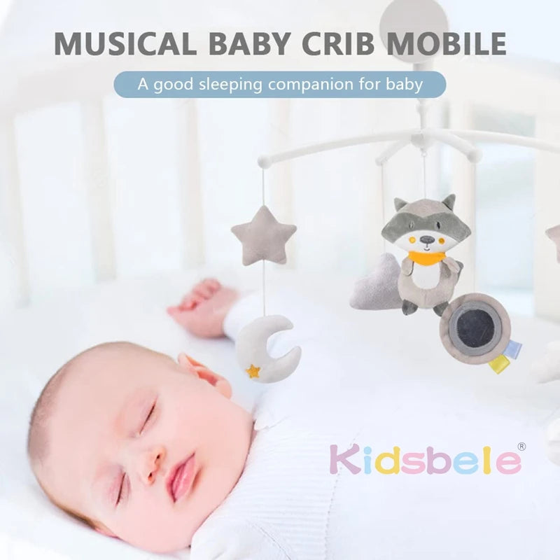 Whimsical Raccoon Musical Mobile for Cribs - Enchanting Hanging Toys for Infants