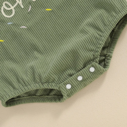 Toddler Unisex Sleeveless Letter Print Romper Jumpsuit for Baby's First Birthday Casual Outfit