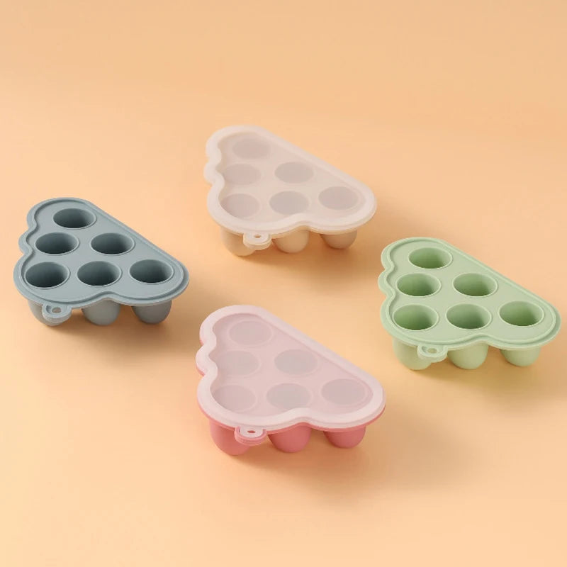 Food Grade Silicone Cloud Deign Ice Mold With Lid Silicone Ice Cube Tray Mold For Breastmilk Popsicle