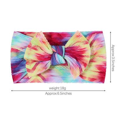 48-Color Soft Nylon Baby Headbands for Girls - Elastic Knit Turban Bows Hair Accessories for Newborns