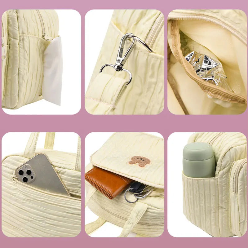Adorable Bunny-Themed Maternity Diaper Bag - Versatile Lightweight Travel Handbag for Moms and Babies