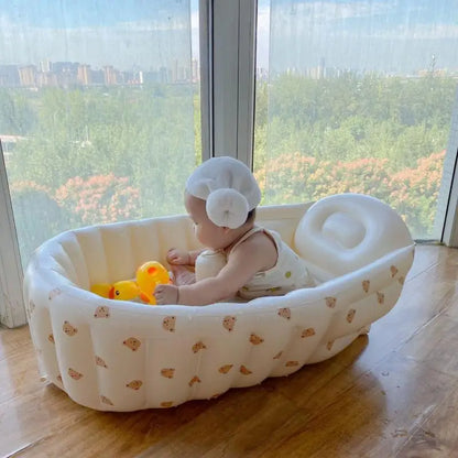 Portable Inflatable Baby Bath Tub - Folding Outdoor Water Play Pool for Newborns and Infants