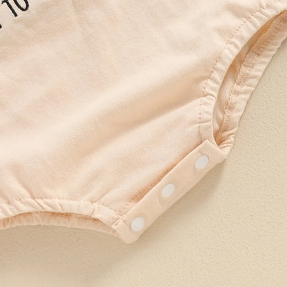 Unisex Baby Romper with Rooster Letter Embroidery - Casual Short Sleeve Jumpsuit for Newborns