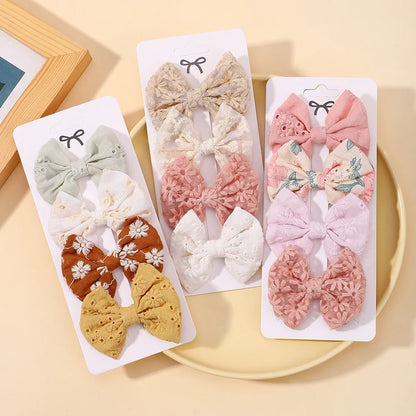 Adorable 4-Piece Bowknot Hairpin Set for Baby Girls – Charming Pastoral Style Clips