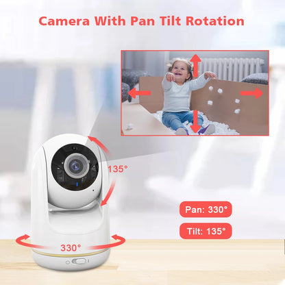VB803 5-Inch Baby Monitor with 720P HD Display, 330° Pan & 135° Tilt, 3X Zoom, Two-Way Audio, Night Vision, and Lullaby Function