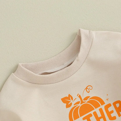 Adorable Halloween Pumpkin Letter Bodysuit for Newborn Baby Girls - Long Sleeve Jumpsuit for Autumn and Spring